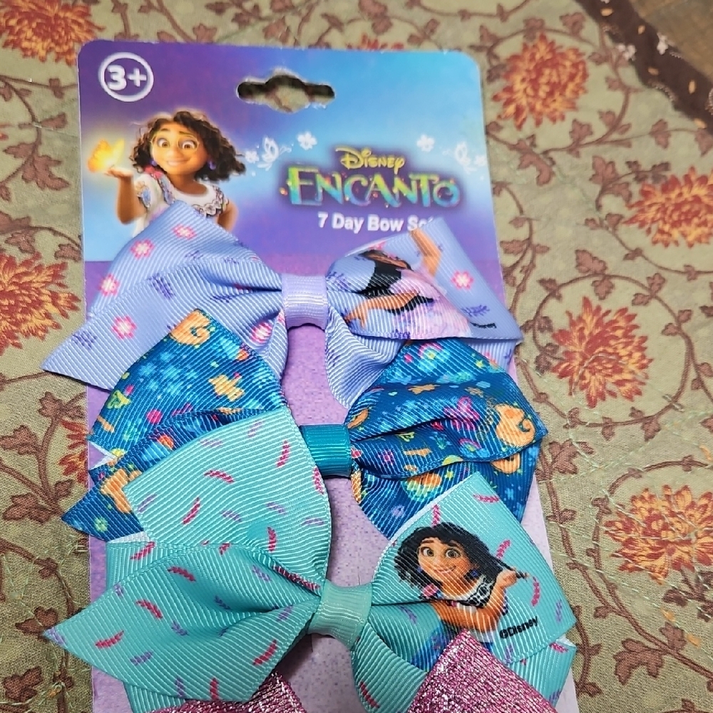 Disney Encanto 7 Day Bow Set - Blue and Teal